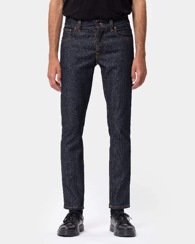 Nudie Grim Tim Slim Straight Mens Jeans - Dry True Navy Masculine Men's 