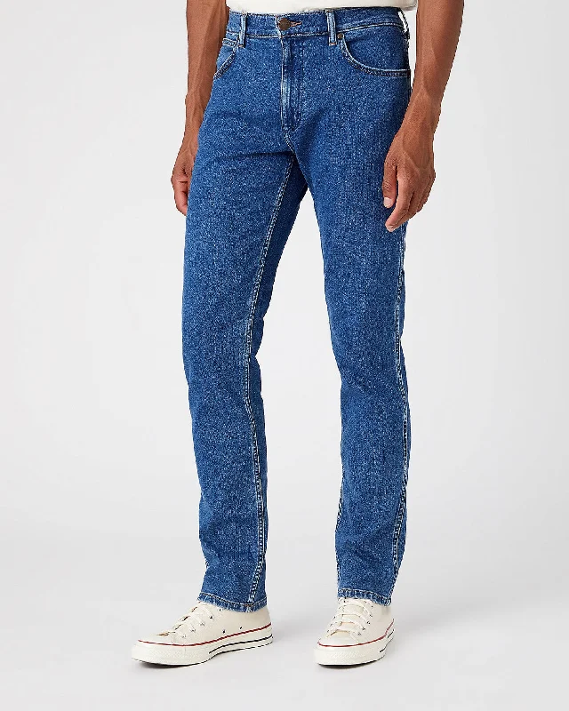 Wrangler Greensboro Regular Fit Mens Jeans - The Stone Ride Unique Men's Patch